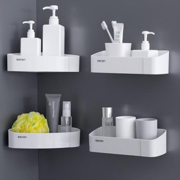 

pcs non-perforated toilet bathroom shelf tripod storage rack wall-mounted washstand single-layer corner stand bath accessory set