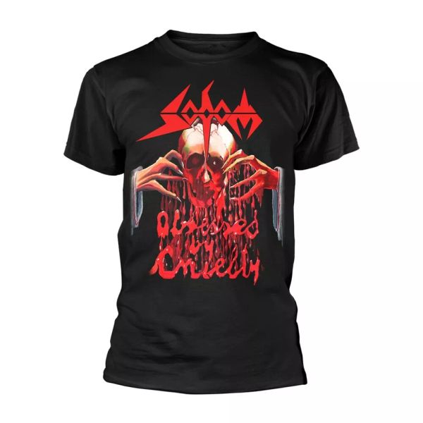 

sodom obsessed by cruelty official t-shirt men unisex, White;black