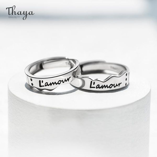 

cluster rings thaya wedding for women s925 sterling silver couple interlocking engagement ring adjustable elegant fine jewelry party, Golden;silver