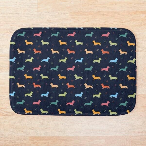 

bath mats multicolour sausage dog and hearts pattern (navy) mat 3d print anti slip soft washable bathroom