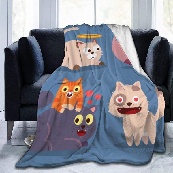 

animals cartoon icons supersoft bed blanket flannel fleece throw-blankets for women men,all season for kids full size blankets