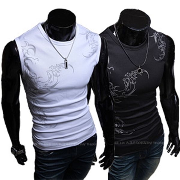 

printed new tattoo totem quick drying mesh vest men's sleeveless t-shirt