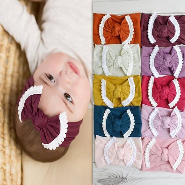 

factory sholesale new baby super soft lace bow headband nylon accessories children's hair band popular fashion xmas gift
