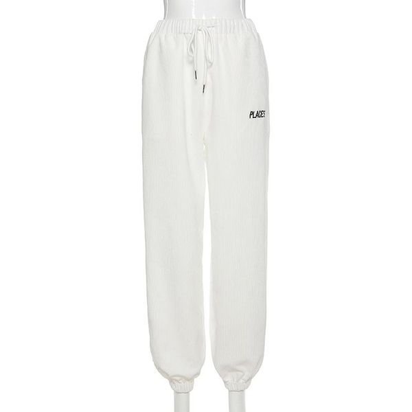 

women's pants & capris high waist casual loose overalls fashion street wear trousers comfortable elastic drawstring, Black;white