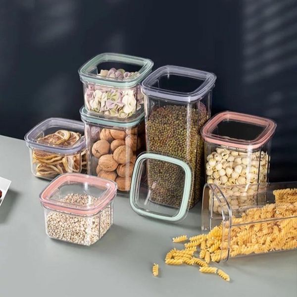 

storage bottles & jars kitchen sealed jar grain transparent tank fall-resistant thick dustproof moisture-proof box