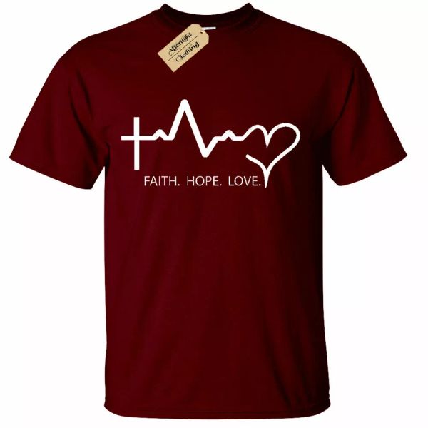 

faith hope love tshirt religious gift men, White;black