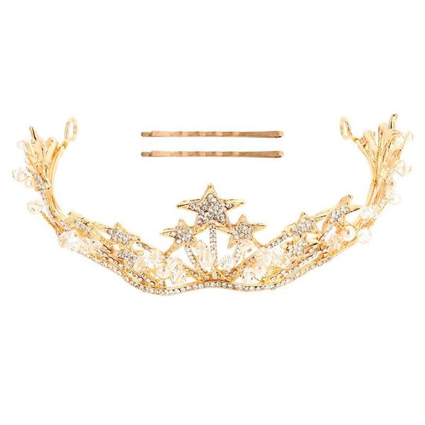 Fermagli per capelli Barrettes 1pc Accessori a tema natalizio Decorazione a forma di corona in lega fatta a mano a forma di stella