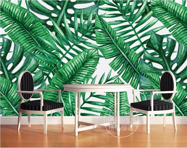 

wallpapers plant banana leaves papel de parede 3d po wallpaper for living room mural wall paper roll home decoration