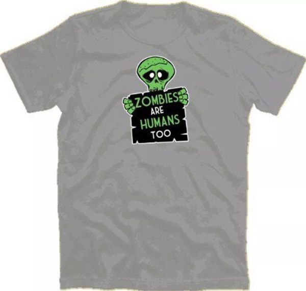 

halloween - zombies are humans too zombie halloween t-shirt s-xxxl, White;black
