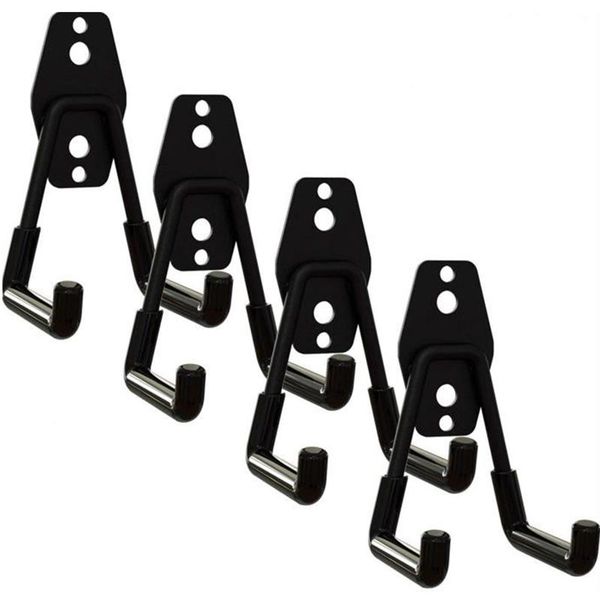 

garage hooks,garage storage hooks utility double hooks,heavy duty for power tools, ladders, bikes, ropes etc (pack of 4) & rails