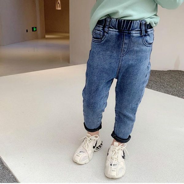 

autumn winter arrival girls fashion jeans pants thick fleece trousers, Blue