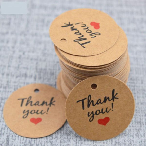

greeting cards 100pcs/ lot paper thank you 3.5cm round wishing bottle tags mother 's days gift crafts wedding decoration diy party supp