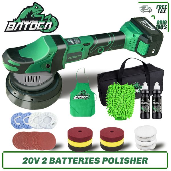 

batoca 20v wireless car polisher machine dual action cordless car polishing machine da random orbital 2 batteries machine