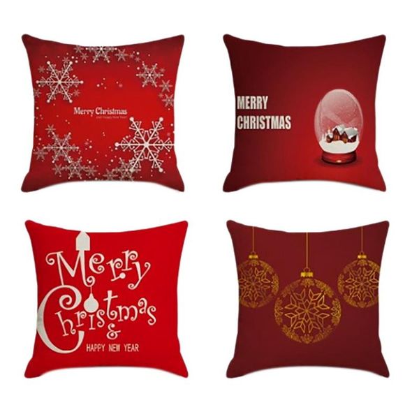 

pillow case christmas square pillowcase home decor linen cases cushion covers for sofa car hapiness pattern gift 45x45cm b