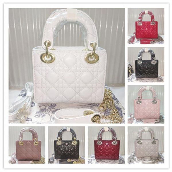 

5a quality mini luxury handbag 18 style designer fabric belt leather saddle shoulder 17cm bag houndstooth crossbodybag box lady qrhpf, Red;black