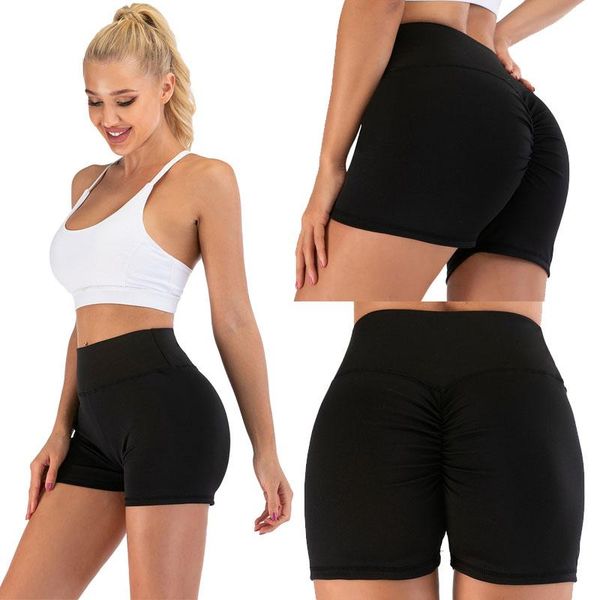 

yoga outfits women sport shorts high waist elasticated seamless fitness leggings push up gym training tights pocket short, White;red