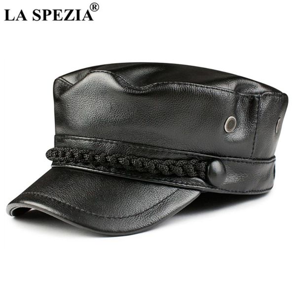 

wide brim hats la spezia real leather military hat men women beret british style cowskin ladies black flat cap sboy, Blue;gray