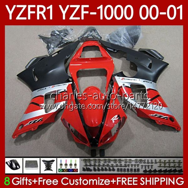 Carrozzeria moto per YAMAHA YZF-R1 YZF1000 YZF R 1 1000 CC 00-03 Bodys 83No.80 YZF R1 1000CC 2000 2001 2002 2003 YZF-1000 YZFR1 00 01 02 03 Kit carenatura rossa originale OEM