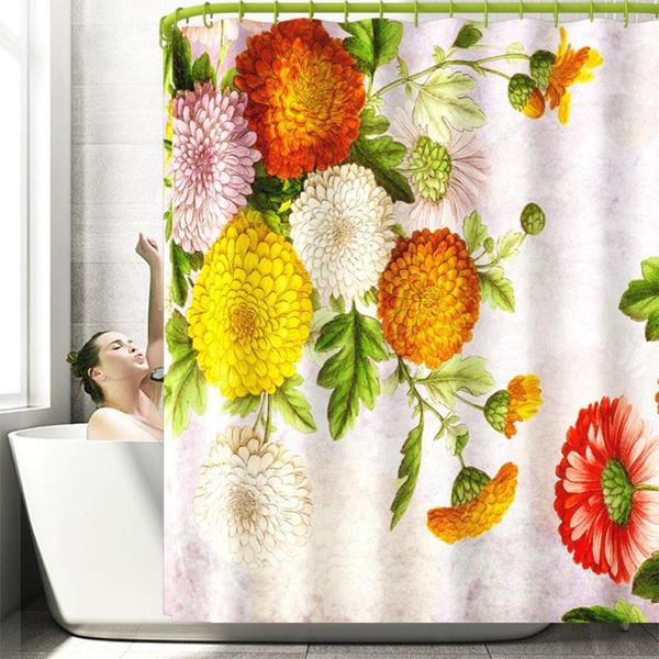 

shower curtains curtain 180*180cm flowers printing waterproof bathroom