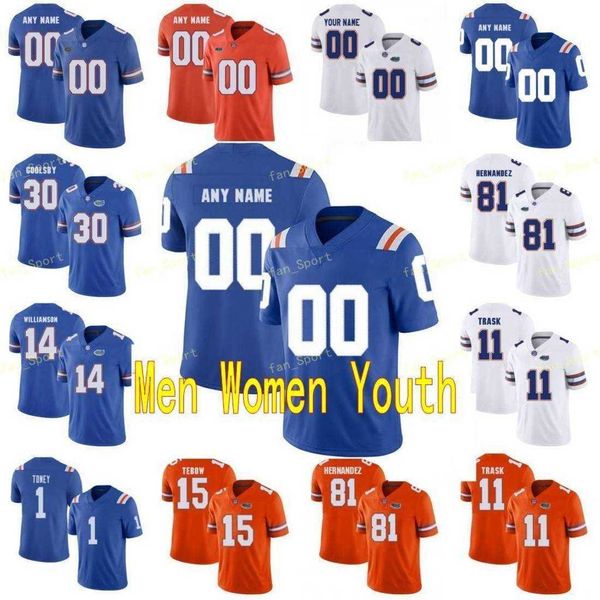 

ncaa college jerseys florida gators 15 tim tebow 11 kyle trask 81 aaron hernandez 1 kadarius toney 2 lamical perine custom football stitched, Black