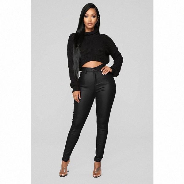 

women's fashion tights leggings full length pants casual weekend micro-elastic plain pu comfort mid waist black wine coffee s m l  xx