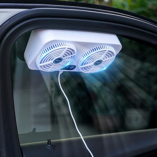 

electric fans car exhaust fan auto portable usb dual cooling table desk home ventilation cooler 3 speed air circulation