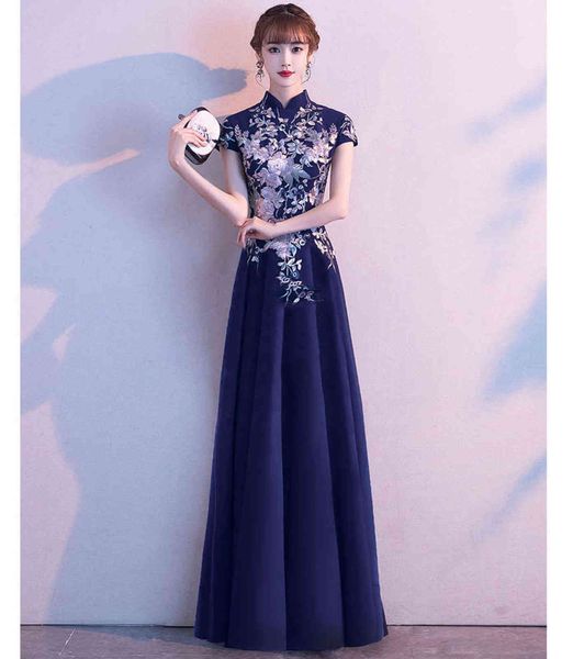 

prom luxury boutique occasion dresses 2021 chine cheongsam chorus performance skirt banquet host temperament long evening female, Black
