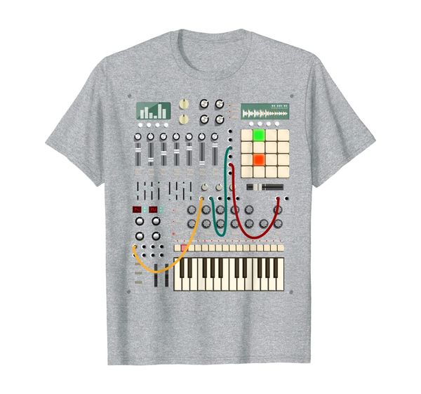 

modern music producer and electronic musician t-shirt, White;black