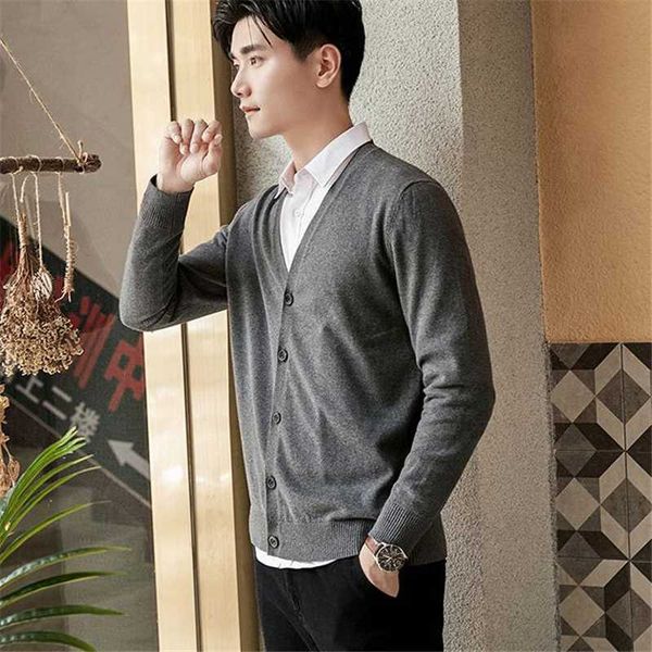 

men's cotton sweater mens v-neck sweaters cardigan knitwear for jackets and cardigans men coat, White;black