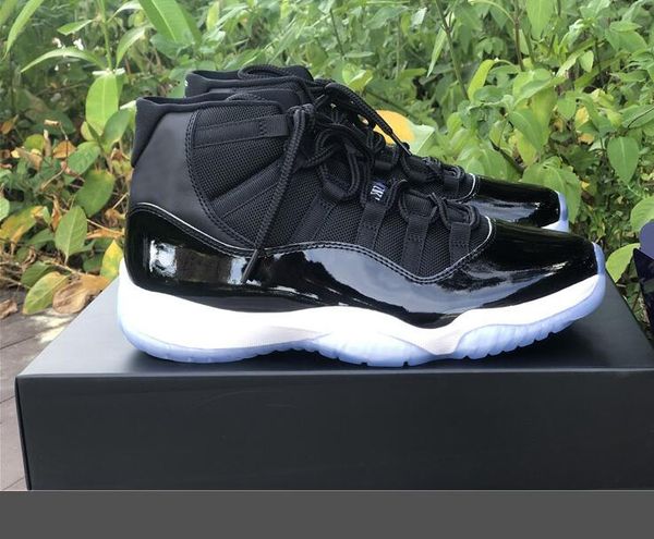 

11 space jam men basketball shoes 11s black dark concord-white outdoor running sports sneakers trainers 378037 003 with box us 7-13