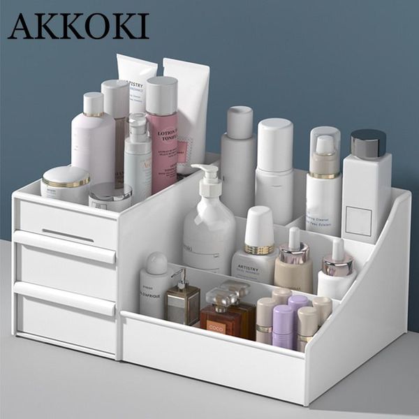 

deskmakeup organizer for cosmetic dresser drawer large capacity cosmetics skin care products jewelry nail polish storage box boxes & bin