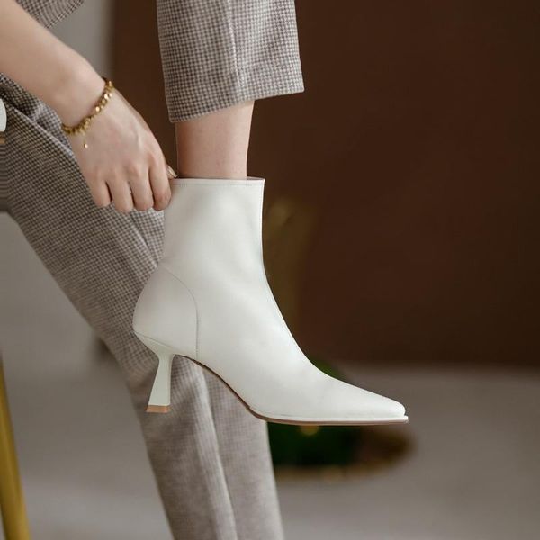 

boots hongshangyun 2021 autumn winter short women's spring and thick heel side zipper british style, Black