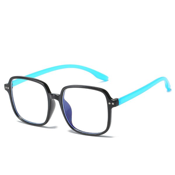 

2020 new fashion children's blue light proof spectacle frame silicone goggles soft frame men's and women's flat lenses, Black
