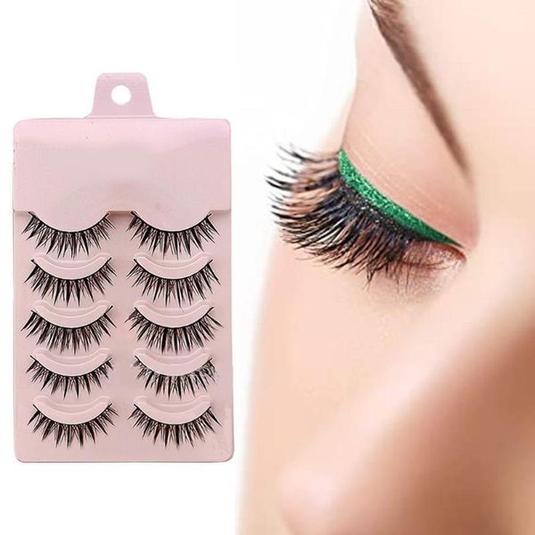

false eyelashes 5 pairs of naturally long thick curled waterproof eye makeup tool