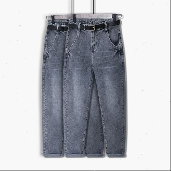 

oversized womens women jean high waist jeans autumn winter vintage harem pants loose female denim trousers plus size l 8xl, Blue