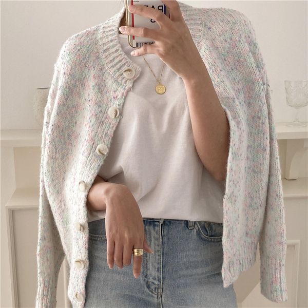 

sweaters high waist office lady women casual cardigans colorful gentle fashion knitted o-neck spring chic loose sweaters, White;black