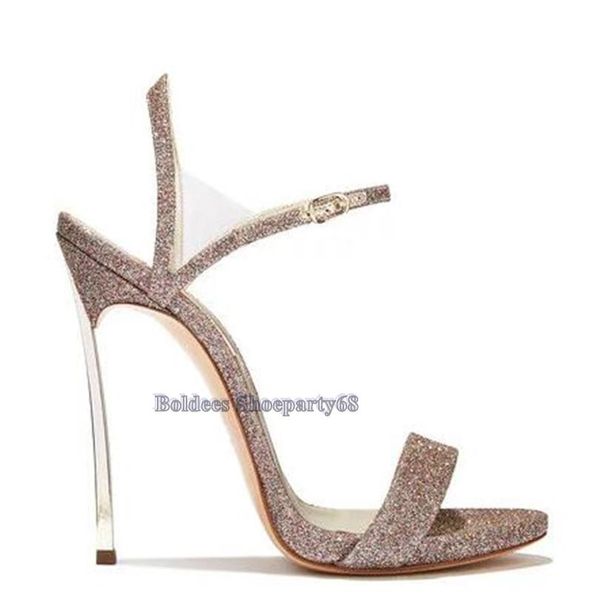

fashion blade metal heeled thin straps high heel sandals woman pvc transpatent back strap buckle summer dress shoes heels, Black