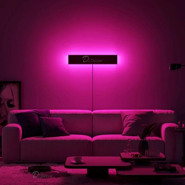 

wall lamp nordic rgb led living room decoration colorful bedroom bedside sconces restaurant indoor lighting dimmable light