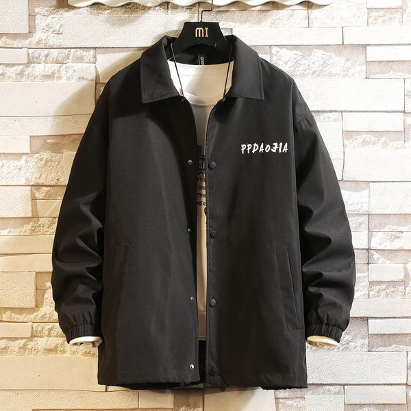 

men's jackets cardigan varsity 2021 spring autumn black white jacket streetwear baseball uniform bomber clothes oversize 5xl 6xl 7xl, Black;brown