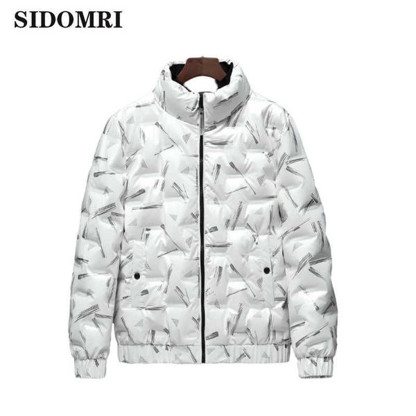 

men's white duck down winter jacket, warm and bright coat, new series, Black