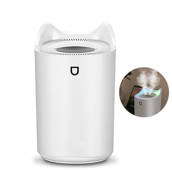 

humidifiers home air humidifier 3l double nozzle cool mist aroma diffuser with coloful led light heavy fog ultrasonic humidificador