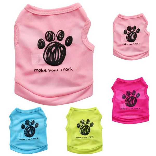 

dog apparel black footprints pet vest clothes costumes summer kamizelka dla psa #zh