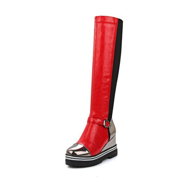 

boots increase heel will code spelling color high patent leather, Black