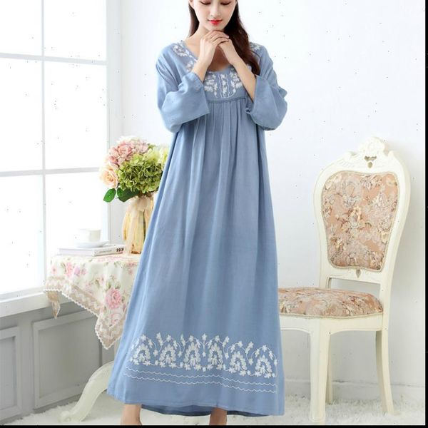 

spring and autumn cotton womens sleepwears long nightgown loose comfortable nightwear sleeve night dress women sleepshirts, Black;red