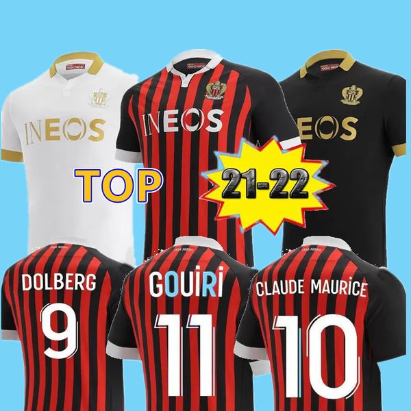 

maillot de foot 21 22 ogc nice soccer jerseys 2021 2022 home away third lemina kluivert stengs todibo lees melou gouiri dolberg dante kamara, Black;yellow