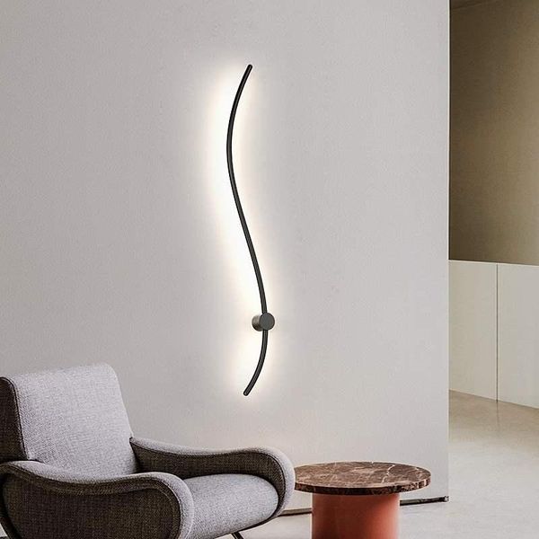 

nordic minimalism line led highlight walllamp office el living room dining bedroom wall lights decorat home lamps