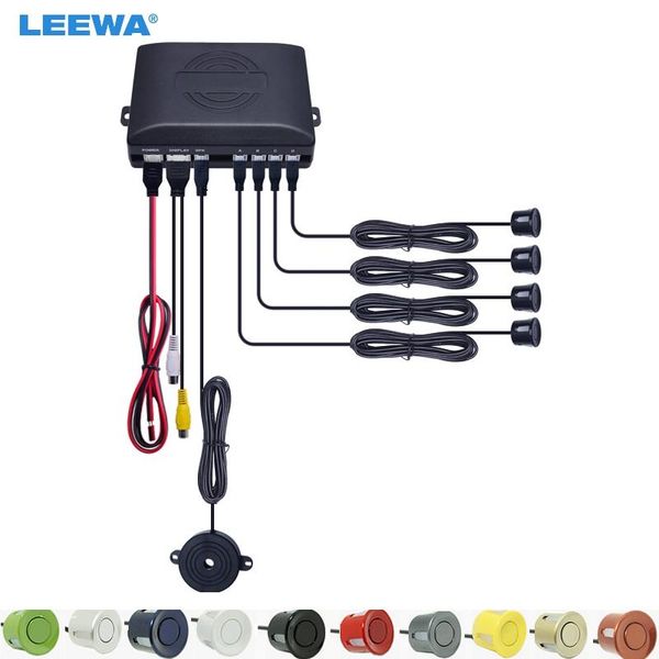 

car rear view cameras& parking sensors leewa auto 22mm 4-sensor video rearview visual sensor backup radar system kit #ca877