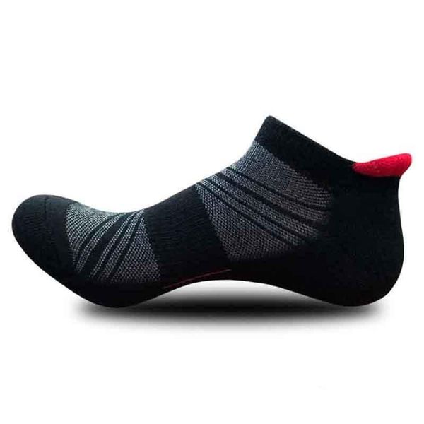 

men's socks autumn minimalism sport ankle compression short mens dress solid color casual cotton sock, Black