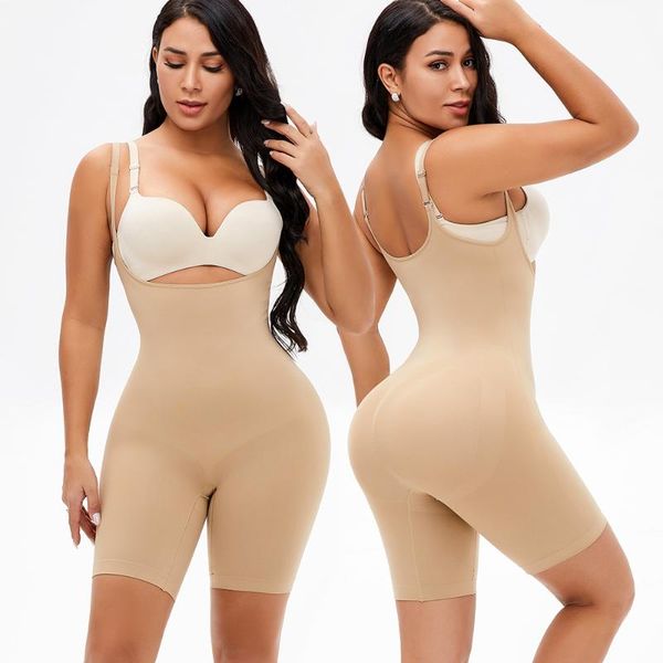 

women's shapers large size woman seamless shapewear slimming bodysuit open crotch corset waist trainer female body shaper postpartum un, Black;white