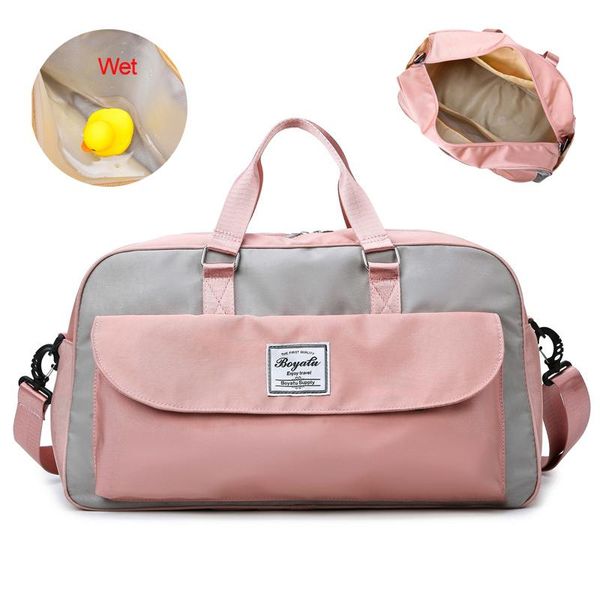 

outdoor bags women's large capacity sports fitness travel storage hand luggage light color training bag 2021